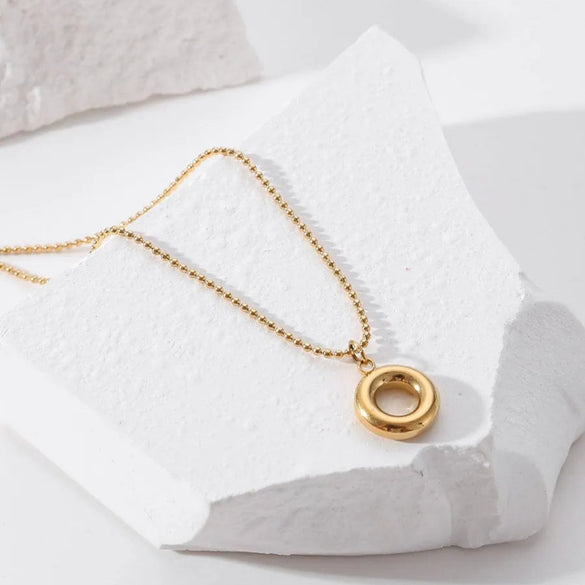 Vintage Style Simple Style Flower Stainless Steel Polishing Enamel Inlay Artificial Pearls 18k Gold Plated Pendant Necklace