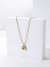 Vintage Style Simple Style Flower Stainless Steel Polishing Enamel Inlay Artificial Pearls 18k Gold Plated Pendant Necklace