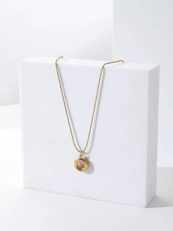 Vintage Style Simple Style Flower Stainless Steel Polishing Enamel Inlay Artificial Pearls 18k Gold Plated Pendant Necklace