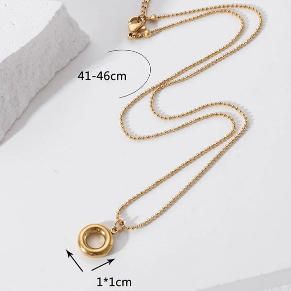 Vintage Style Simple Style Flower Stainless Steel Polishing Enamel Inlay Artificial Pearls 18k Gold Plated Pendant Necklace