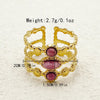 Vintage Style Simple Style Heart Shape Flower 304 Stainless Steel 14K Gold Plated Natural Stone Zircon Rings In Bulk