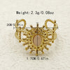 Vintage Style Simple Style Heart Shape Flower 304 Stainless Steel 14K Gold Plated Natural Stone Zircon Rings In Bulk