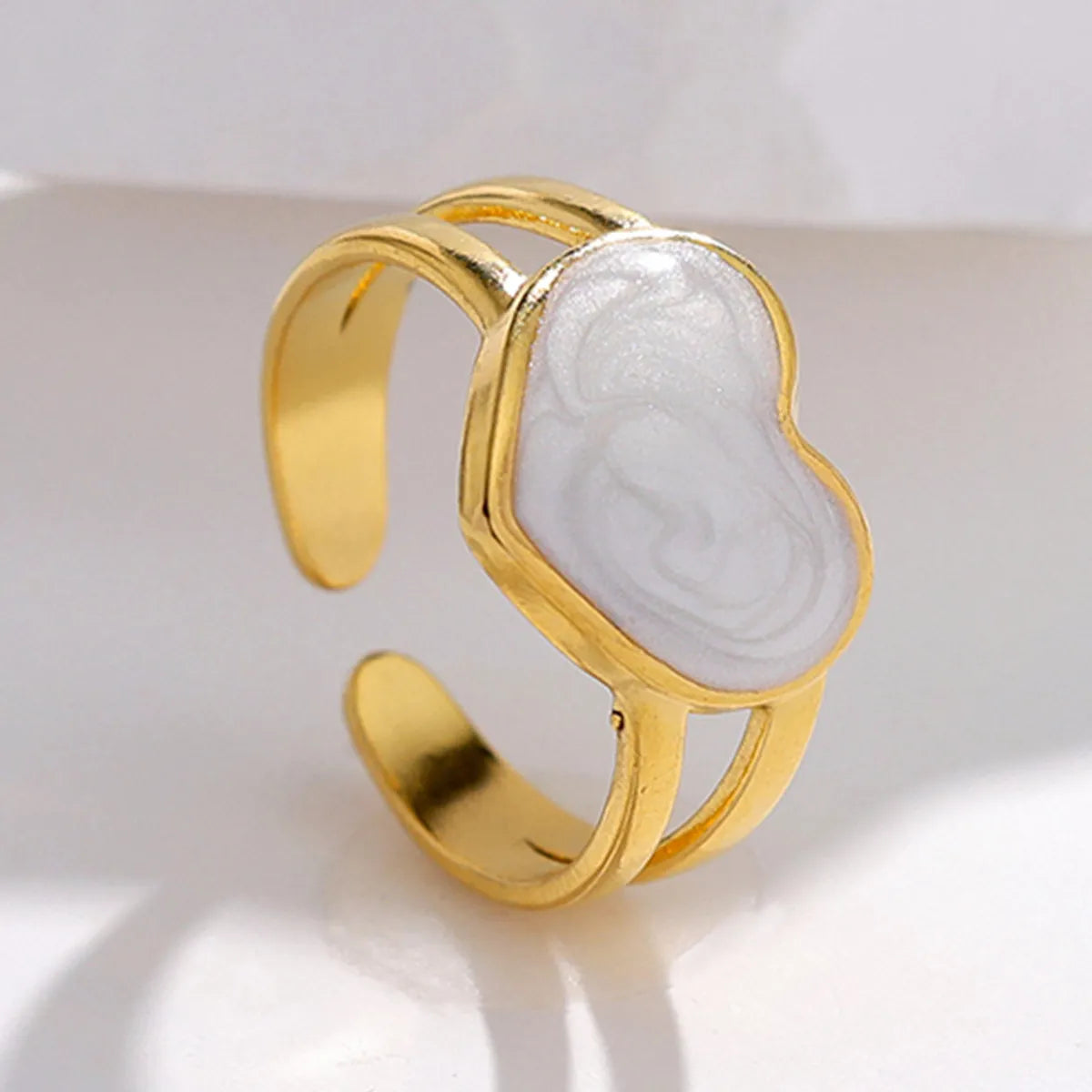 Vintage Style Simple Style Heart Shape Stainless Steel Plating Open Rings