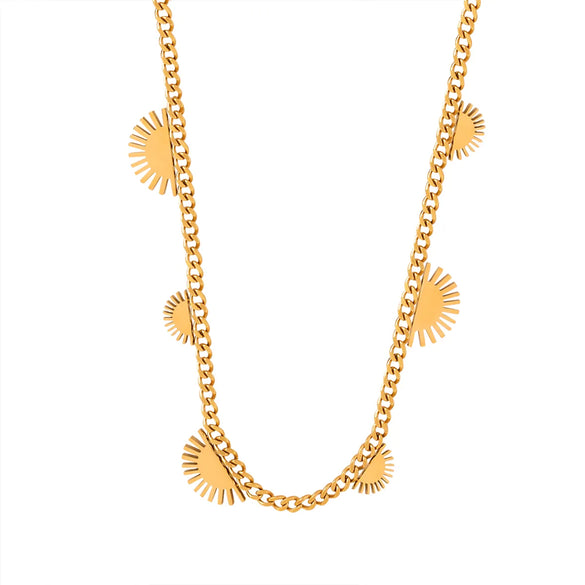 Vintage Style Simple Style Sun Titanium Steel Plating 18k Gold Plated Necklace