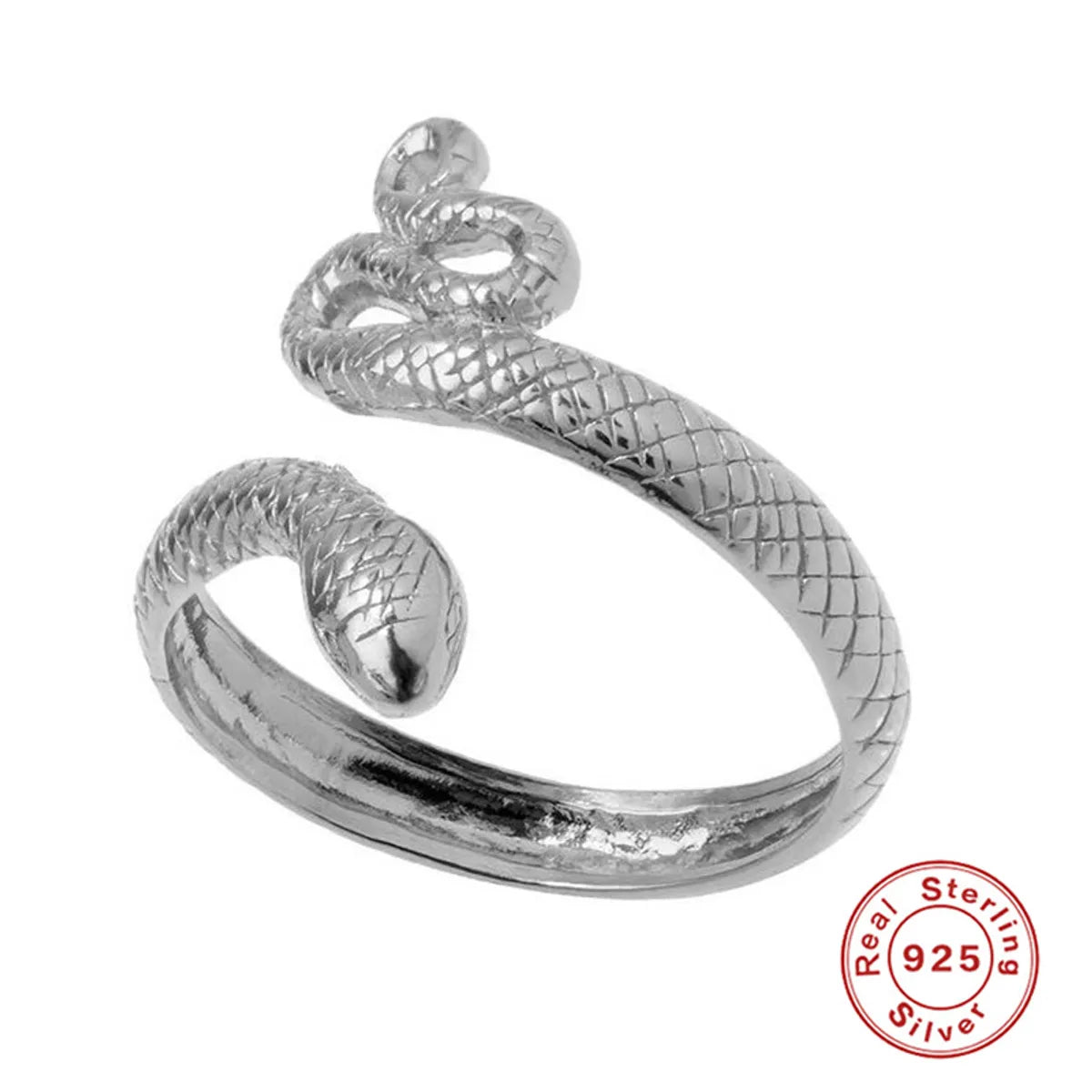 Vintage Style Snake Sterling Silver Open Rings