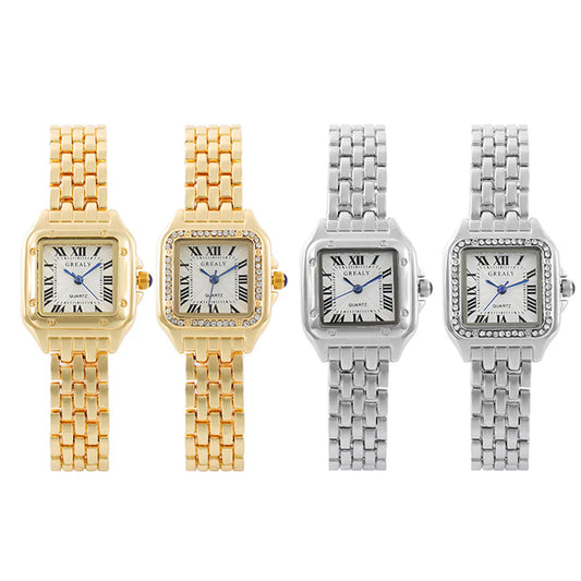 Vintage Style Square Single Folding Buckle Quartz Women'S Watches