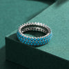 Vintage Style Sterling Silver Inlay Turquoise Wide Band Ring