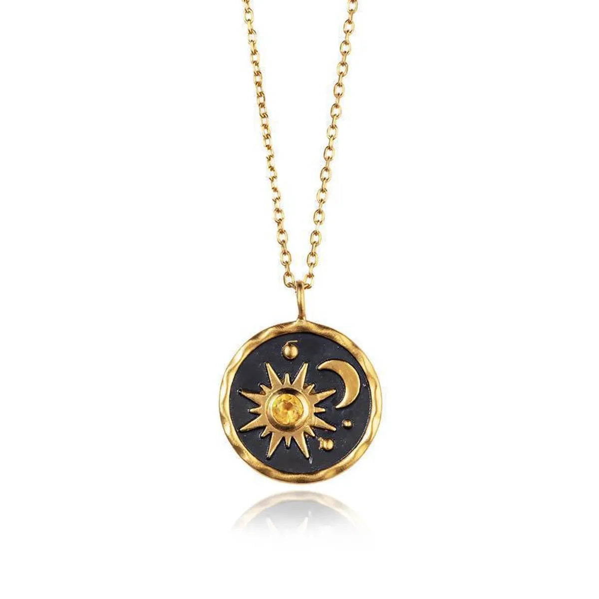 Vintage Style Sun Moon Alloy Plating Women'S Pendant Necklace