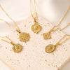 Vintage Style Sun Stainless Steel Plating 18k Gold Plated Pendant Necklace