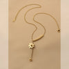 304 Stainless Steel 18K Gold Plated Vintage Style Sweet Plating Daisy Pendant Necklace