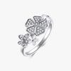 Vintage Style Sweet Flower Sterling Silver Plating Inlay Zircon Thai Silver Rings