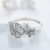 Vintage Style Sweet Flower Sterling Silver Plating Inlay Zircon Thai Silver Rings