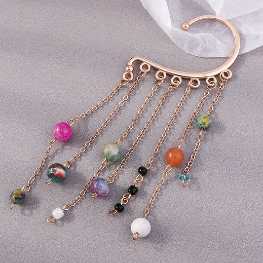 Vintage Style Tassel Alloy Glass Women's Ear Clips 1 Piece