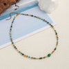 Vintage Style Vacation Bohemian Irregular Round 18K Gold Plated Natural Stone Titanium Steel Wholesale Pendant Necklace