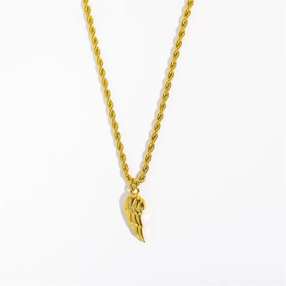 Vintage Style Wings 201 Stainless Steel 304 Stainless Steel Plating Gold Plated Women'S Pendant Necklace