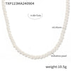 Vintage Sweet Princess Bow Necklace And Earrings Set With Shell Beads Clackbone Chain Titanium Steel Gold Plated Electroplating