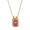 Vintage Tarot Necklace Copper Mixed Gemstone Inlay Diamond Design