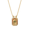 Vintage Tarot Necklace Copper Mixed Gemstone Inlay Diamond Design