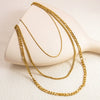 Vintage Three Layer Stainless Steel And Titanium Steel Women's Clavicle Necklace With Snake Bone Chain And Electroplating Treatment