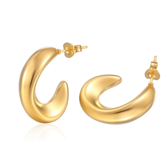 Vintage Titanium Steel Earrings With Electroplating