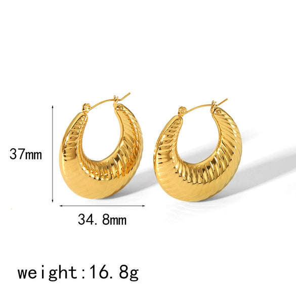 Vintage Titanium Steel Earrings With Electroplating