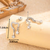 Vintage Titanium Steel Heart Cut Out Zircon Earrings For Women Micropaved With Doubleheaded Screws Highend Piercing Jewelry