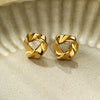Vintage Triangle Knot Twisted Mini Women's Stainless Steel Electroplated Earrings
