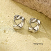 Vintage Triangle Knot Twisted Mini Women's Stainless Steel Electroplated Earrings