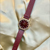 Vintage Women's Alloy And Belt Watch With Square Dial