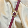 Vintage Women's Alloy And Belt Watch With Square Dial