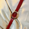 Vintage Women's Alloy And Belt Watch With Square Dial