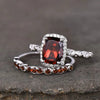 Vintage Women's Copper Twopiece Ring Set With Geometric Design And Zirconia Setting