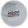 Vintage Women's Jewelry Set With 925 Sterling Silver Sugar Cube Earrings And Open Ring
