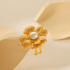 Vintage Women's Stainless Steel Flower Geometric Electroplated Ring Bracelet