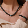 Volcanic Stone Alloy O Word Chain Geometric Style Manual Women's Jewelry Set