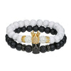 Volcanic Stone Geometric Style Handmade Elastic Cross Bracelet Unisex