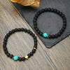 Volcanic Stone Geometric Style Handmade Elastic Cross Bracelet Unisex