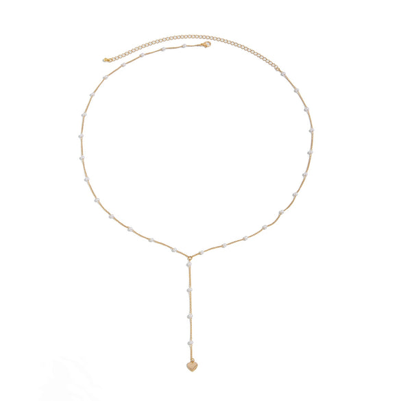 Waist Chain Body Chain Imitation Pearl Copper Chain Alloy Peach Heart Pendant