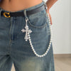 Waist Chain Imitation Pearl Simple Punk Geometric Beaded