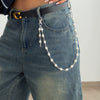 Waist Chain Imitation Pearl Simple Punk Geometric Beaded