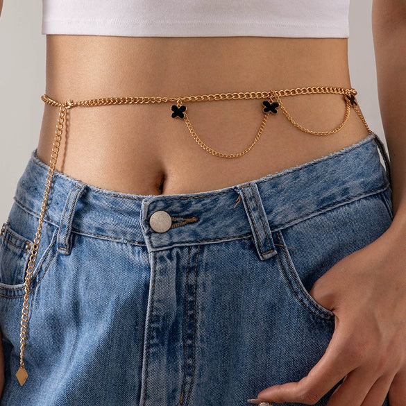 Waist Chain Metal Alloy Geometric Circle Leaves Love Tassel Water Drop Style