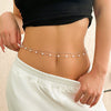 Waist Chain Metal Geometric Sequin Imitation Pearl Double Circle Lobster Clasp