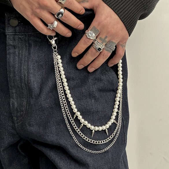 Waist Chain Metal Rivet Cowboy Hiphop Style For Boys And Girls