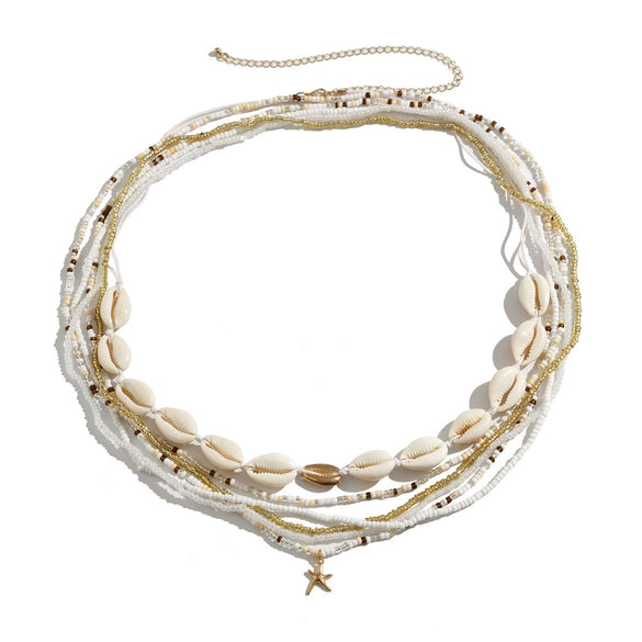 Waist Chain Metal Shell Rice Beads Starfish Female