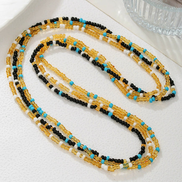 Waist Chain Rice Beads Diamond Geometric Style For Women