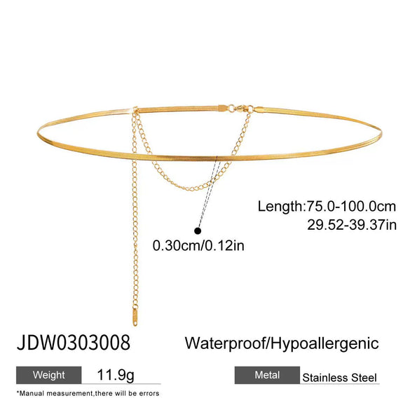 Waist Chain Stainless Steel Multiple Circles Women's Versatile Luxury Pants Chain Accessories