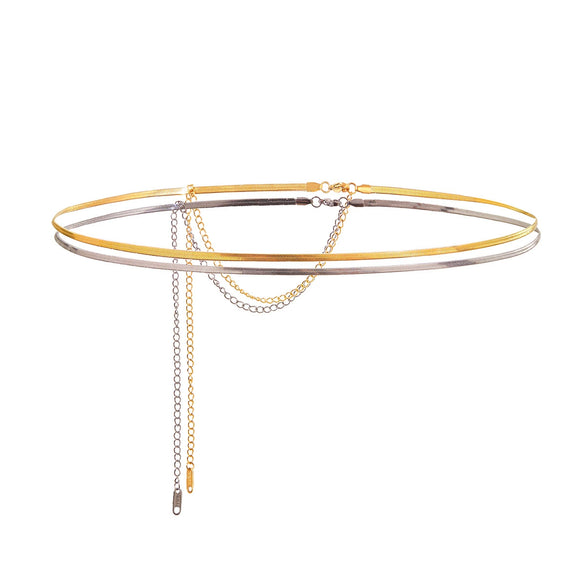 Waist Chain Stainless Steel Multiple Circles Women's Versatile Luxury Pants Chain Accessories