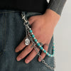 Waist Chain Turquoise Beaded Purely Handmade Denim Style Metal Cowboy Pattern For Men