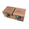 Walnut Wooden Double Lid Ring Gift Box With Horn Lock Jewelry Storage Box For Diamond Ring Display