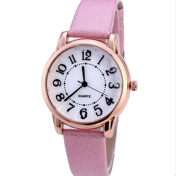 Watch Acrylic Surface Quartz Leather Metal Pu Stainless Steel Round Casual Women's